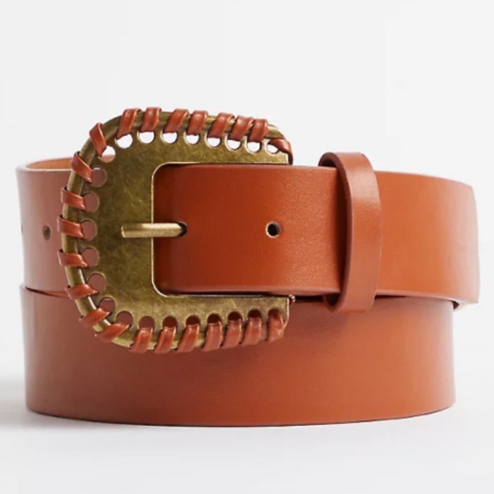 🆕 Cognac Faux Leather Whipstitch Jean Belt 1 1X 14 16 NWT Torrid New!